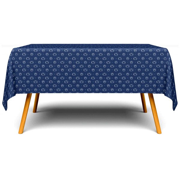 table cover with repeating Penn State Athletic Logos and paw prints